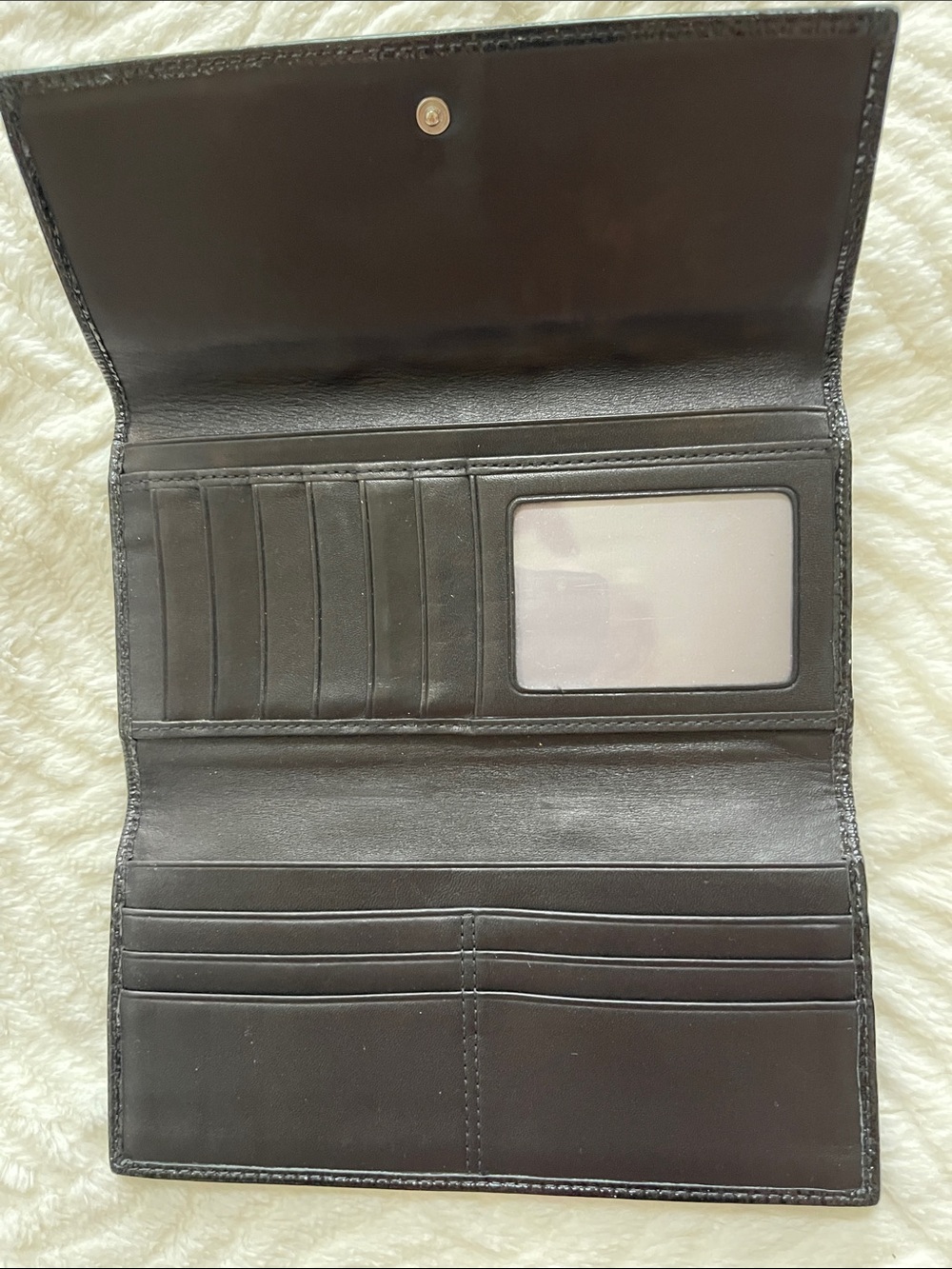Coach Black Signature Jacquard Fold Wallet with Patent Trim - Picture 4 of 4